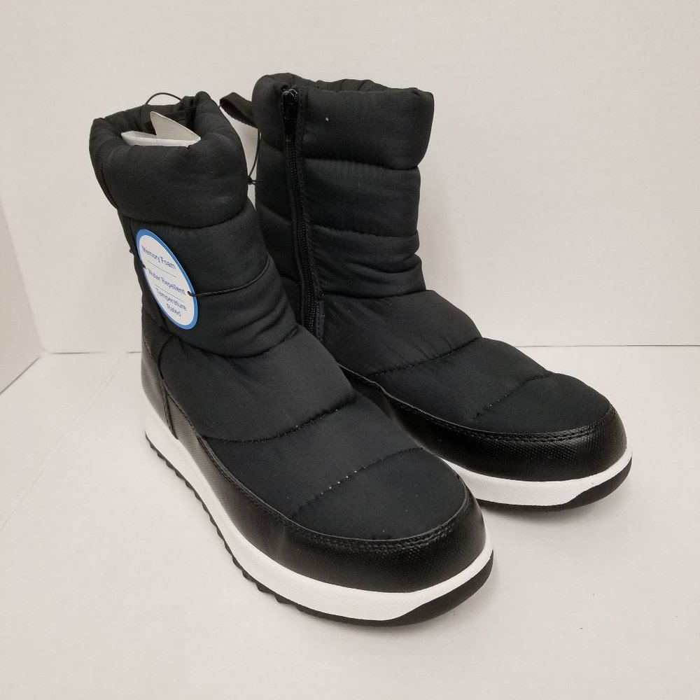 New Time and Tru Black Puffy Winter Boots - Size 10